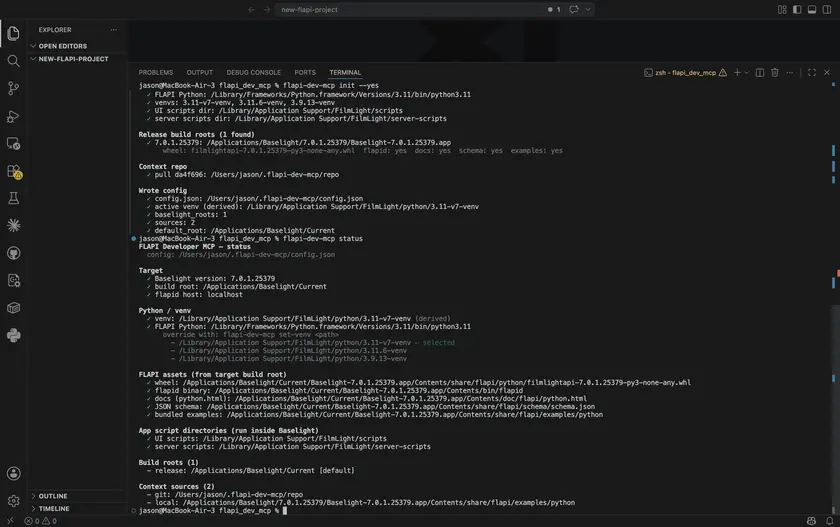 Discovery output: Claude Code post-init, showing the local environment status